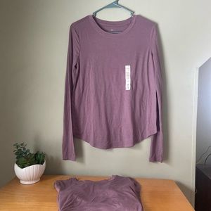 TWO purple crew necks